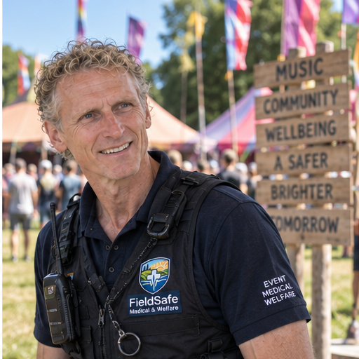 Russell Maher providing FieldSafe support in a festival environment